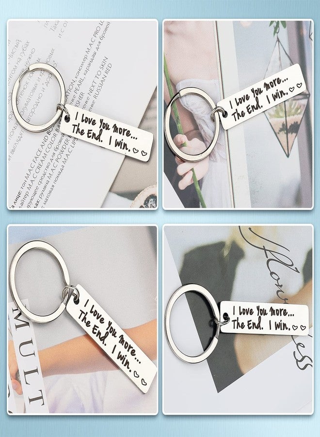PLwelth Couple Keychain for Him and Her I Love You More The End I Win BFF Girlfriend Boyfriend Husband Wife Couple Key Ring for Romantic Gift Valentine Father’s Day Mother’s Day Christmas Anniversary - Image 2
